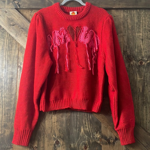 FARM Rio Sweaters - FARM RIO Amour Embroidery Sweater